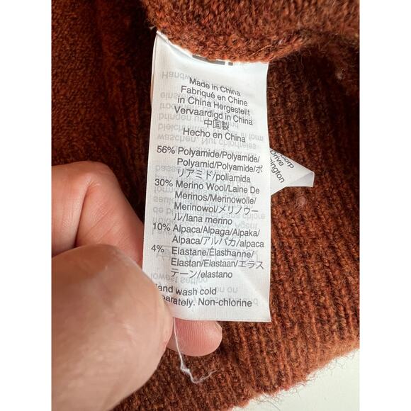 Madewell Wool Alpaca Color Block Cardigan Mauve Ivory size XL - Picture 9 of 11